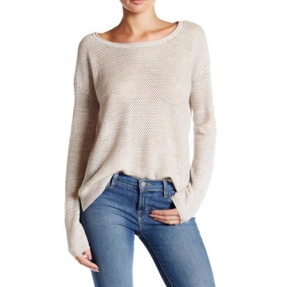 Joie Linen Blend Knit Sweater Pullover Size M